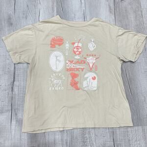 Chomp Dead Sexy T-Shirt Medium Graphic Skull Desert Western Tee Beige Streetwear